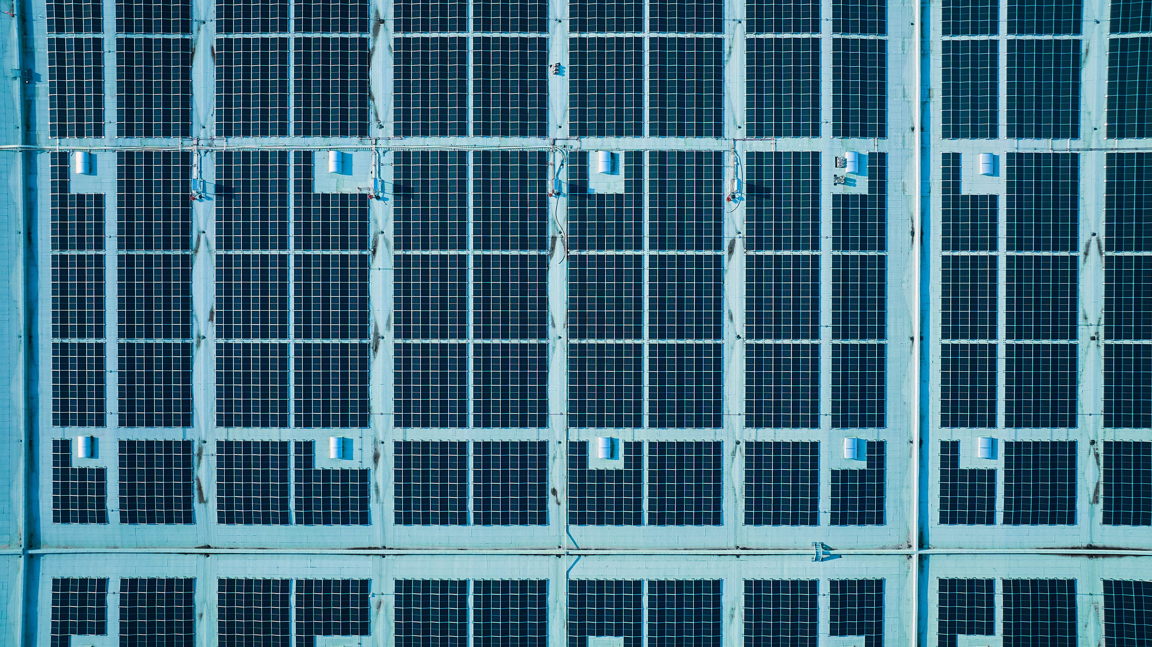 Photovoltaic panels seen from above